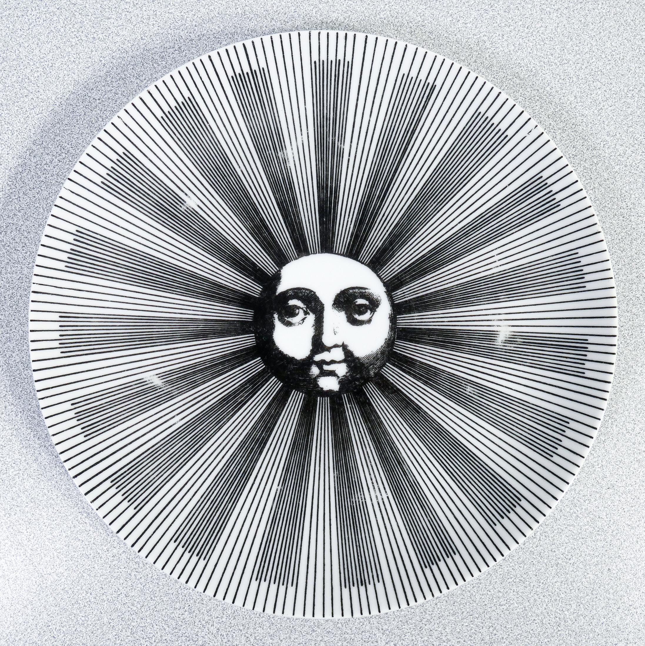 Juego de seis platos, diseño Piero FORNASETTI Serie Soli e Lune. Milán, años 70 Italian