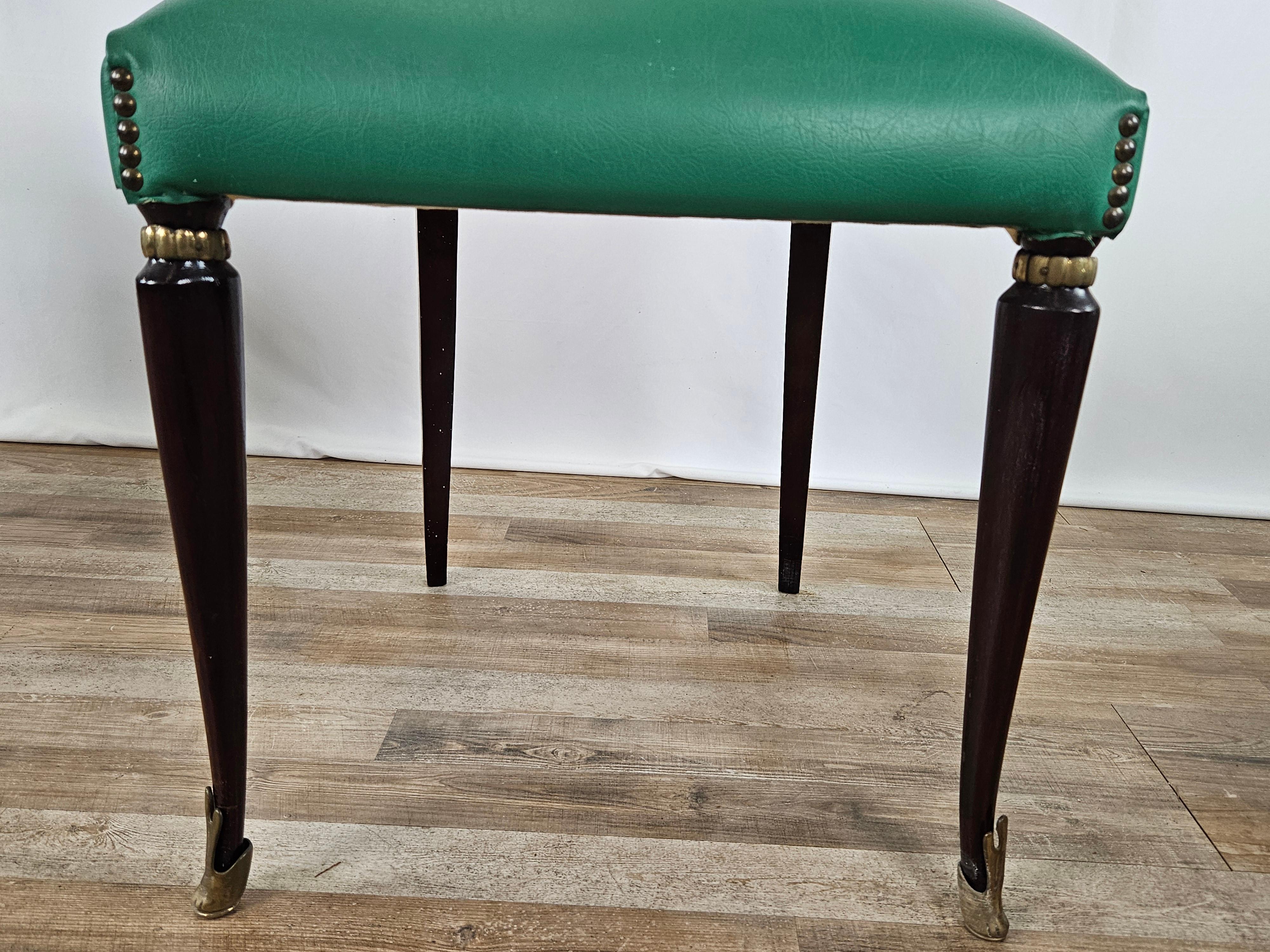 Set of six 1950s dining room chairs in the style of Paolo Buffa For Sale 5
