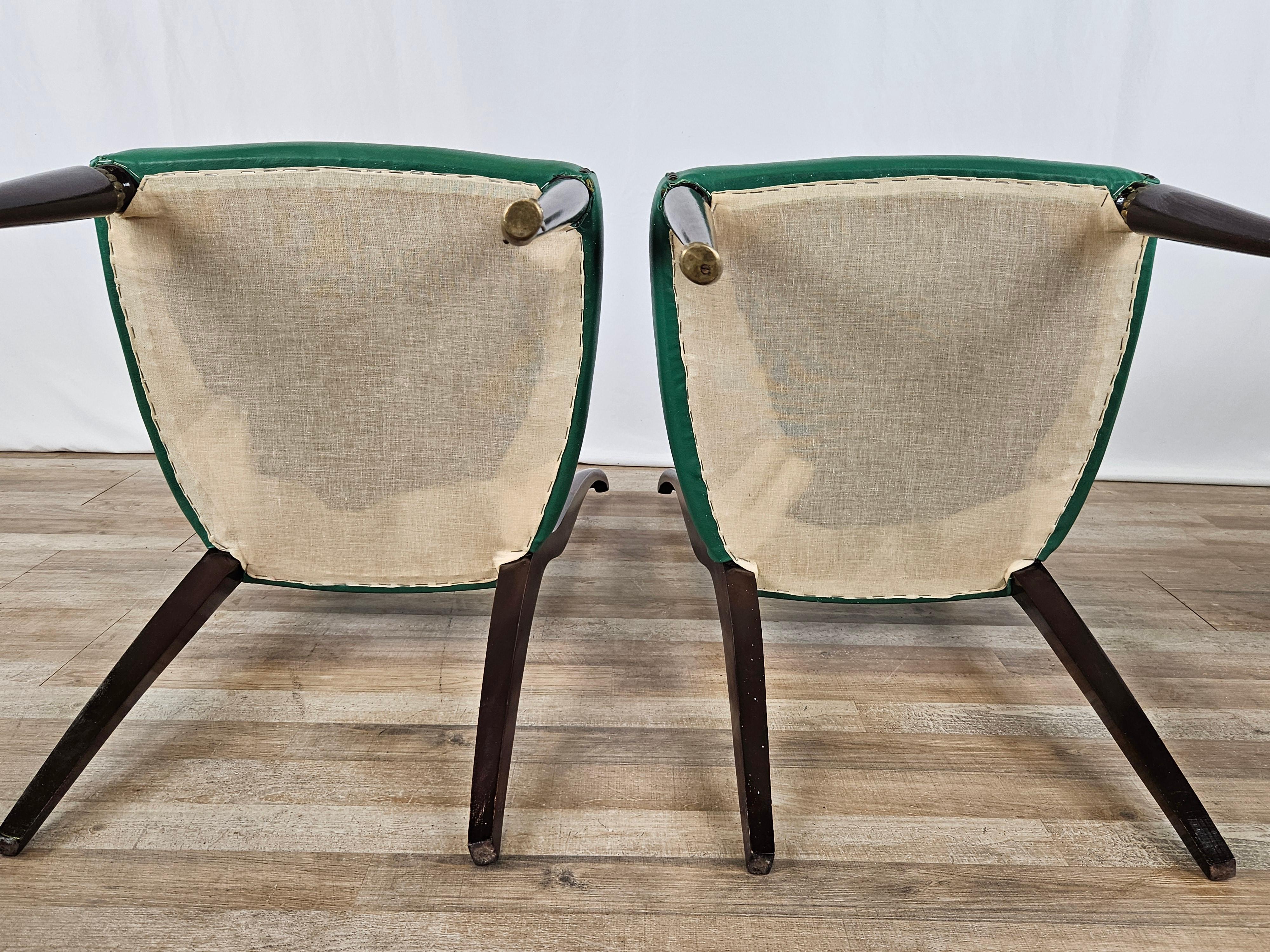 Set of six 1950s dining room chairs in the style of Paolo Buffa For Sale 10