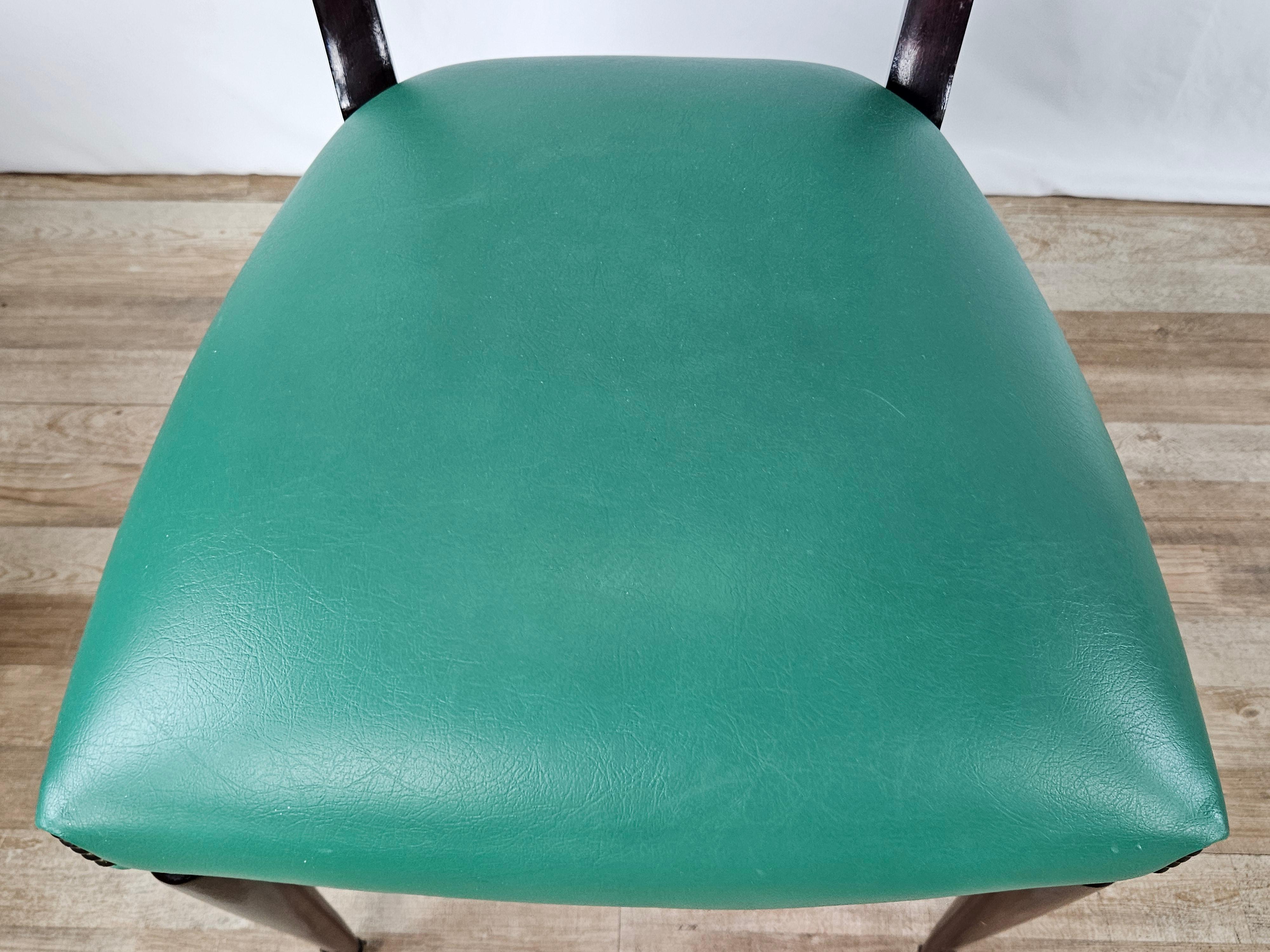 Set of six 1950s dining room chairs in the style of Paolo Buffa For Sale 2