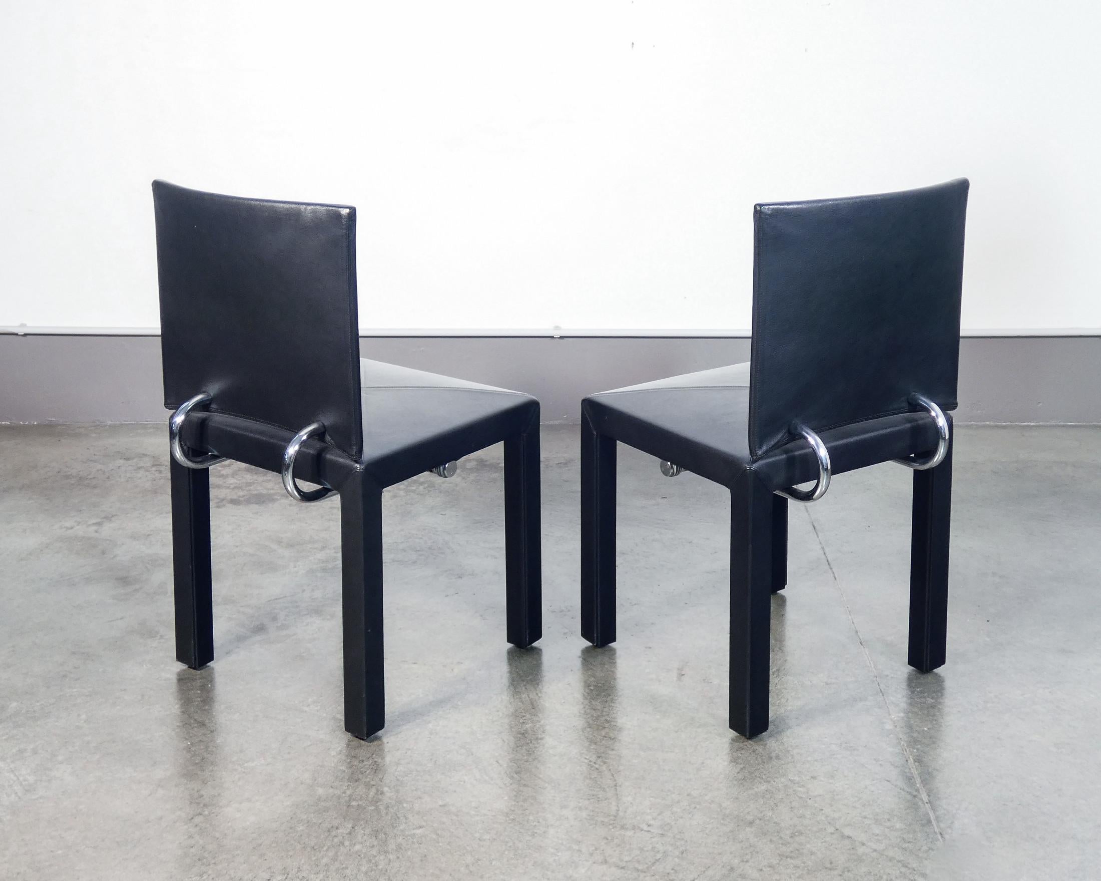 Set of six Arcadia chairs, design Paolo PIVA for B&B, in black