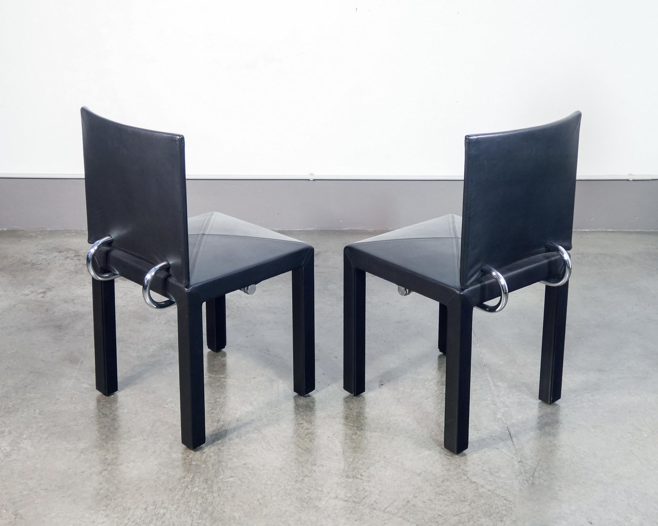 Set of six Arcadia chairs, design Paolo PIVA for B&B, in black