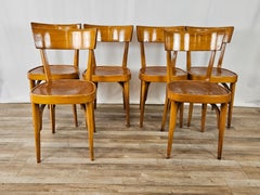 Set di sei sedie Art Decò in faggio chiaro