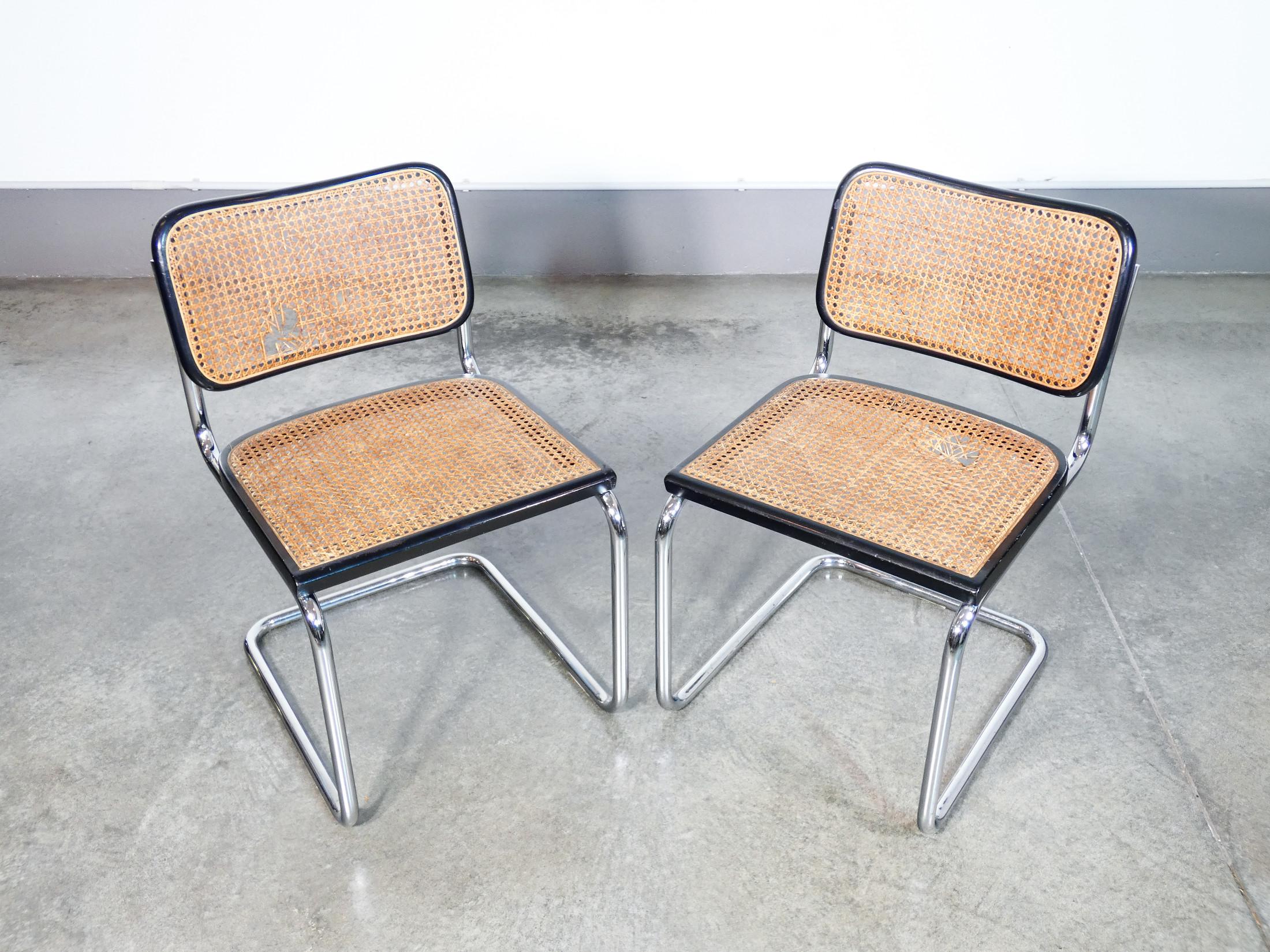 Set of six CESCA B32 chairs design Marcel BREUER. Gavina production. 1950s 4