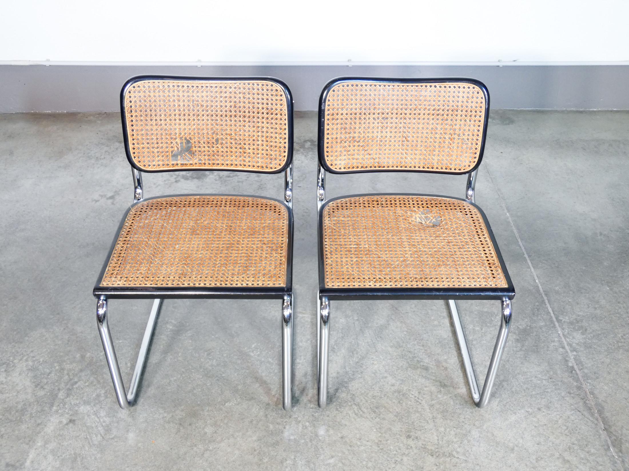 Set of six CESCA B32 chairs design Marcel BREUER. Gavina production. 1950s 5