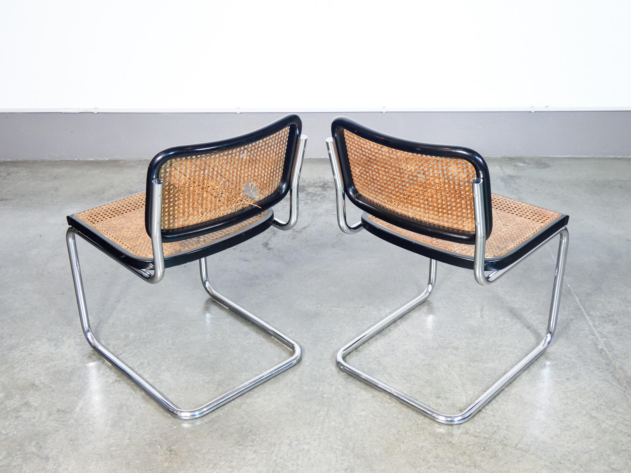 Set of six CESCA B32 chairs design Marcel BREUER. Gavina production. 1950s 6