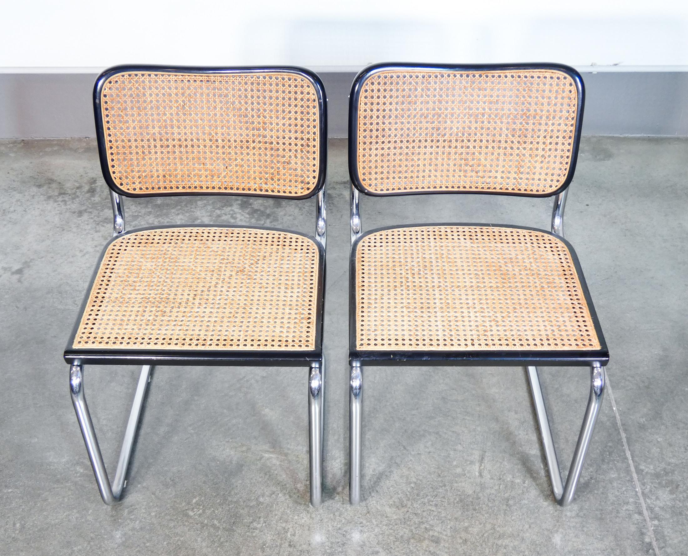 Set of six CESCA B32 chairs design Marcel BREUER. Gavina production. 1950s In Good Condition In Torino, IT