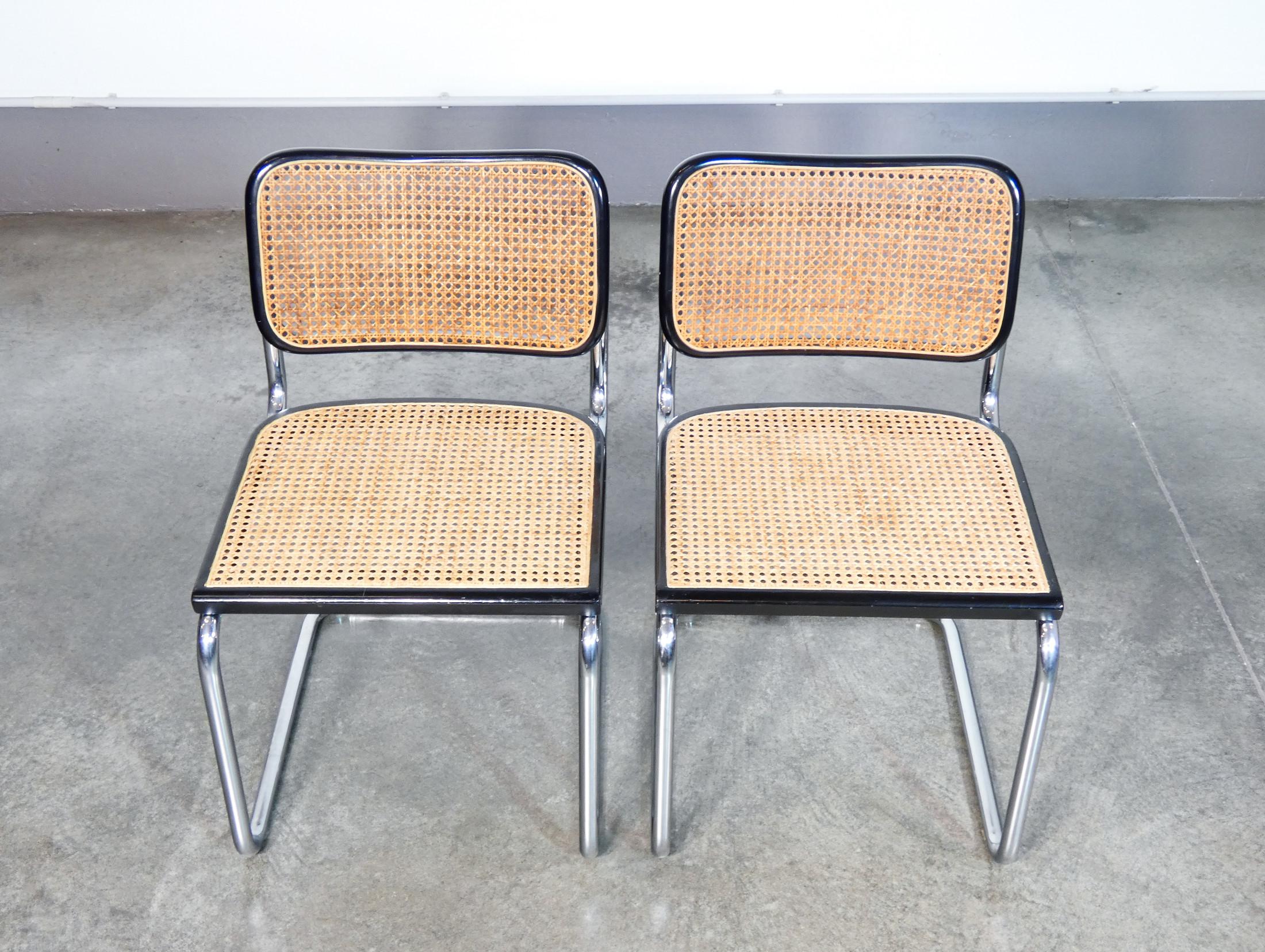 Set of six CESCA B32 chairs design Marcel BREUER. Gavina production. 1950s 1