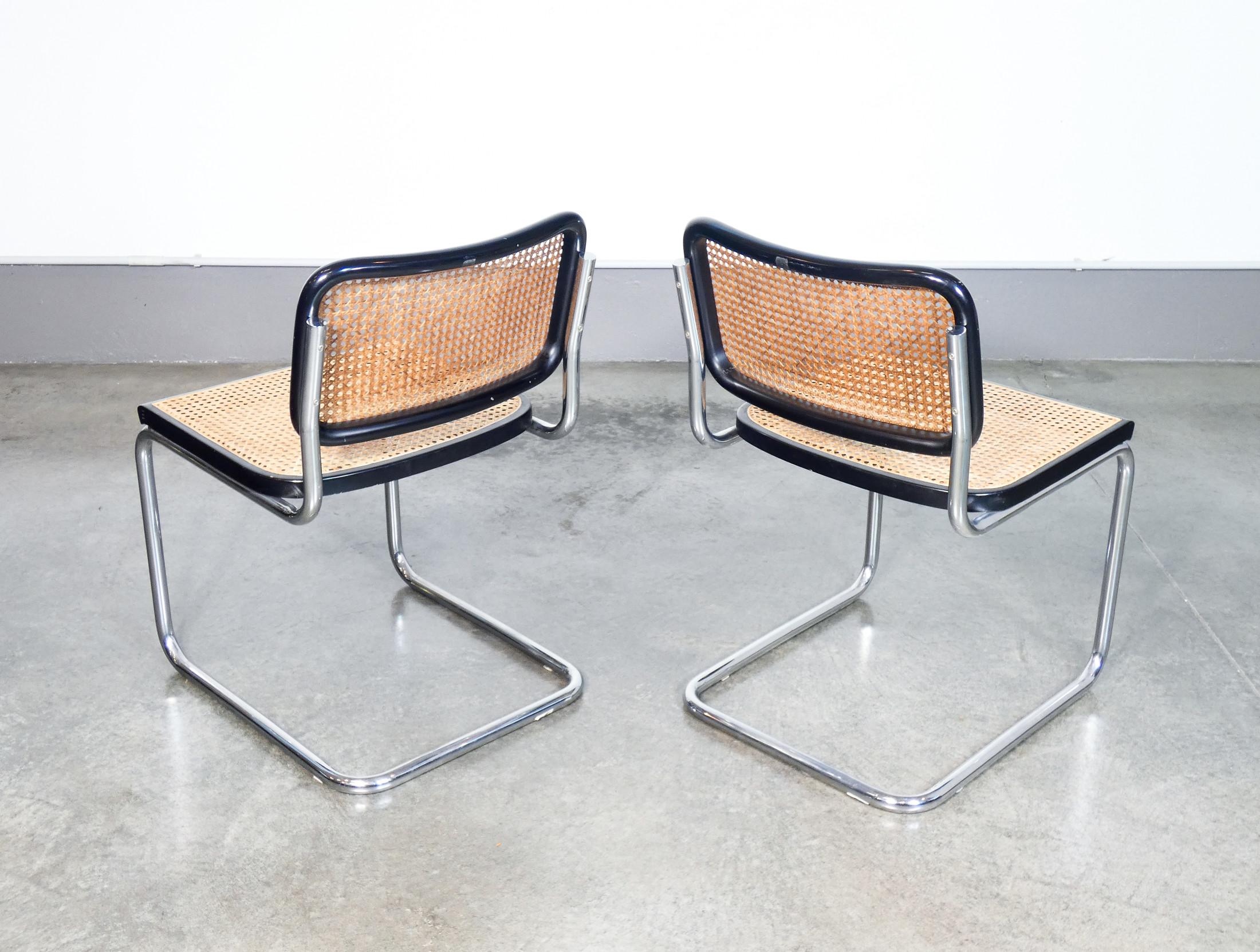 Set of six CESCA B32 chairs design Marcel BREUER. Gavina production. 1950s 2