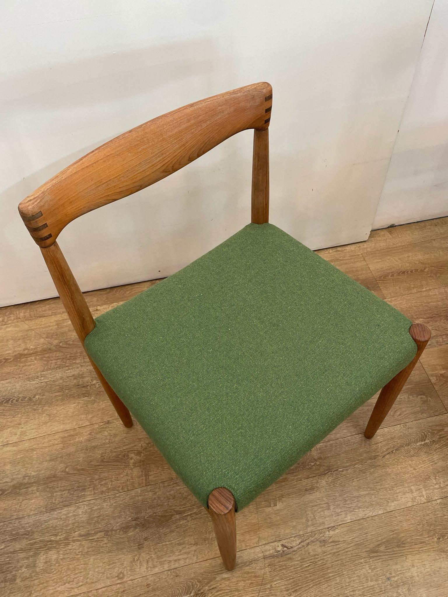Veneer set of six dining chairs, Harry W.Klein for Bramin, Denmark 1960