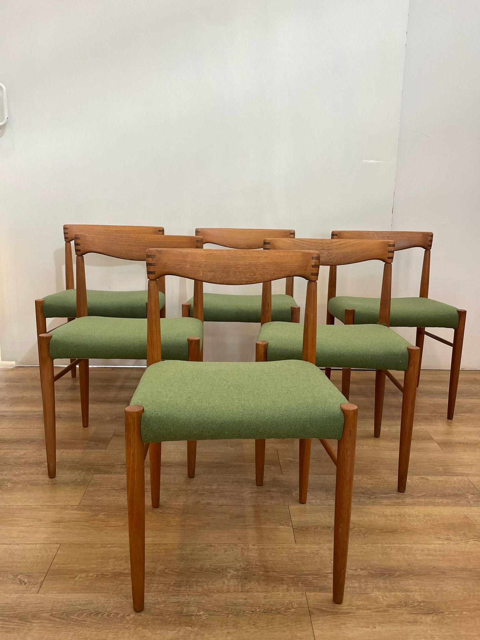 Teak set of six dining chairs, Harry W.Klein for Bramin, Denmark 1960