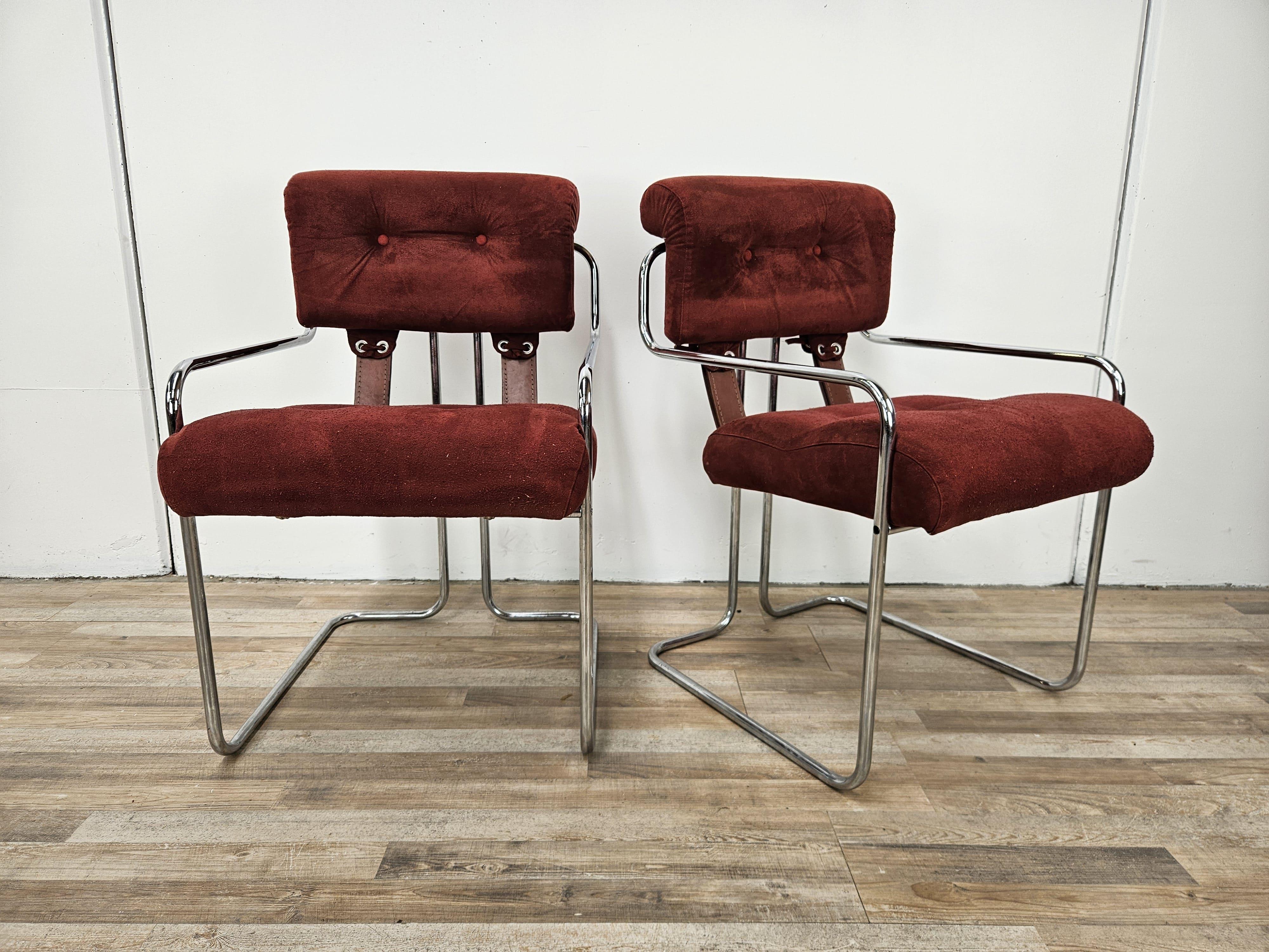 Set of six Tucroma dining chairs by Guido Faleschini for the 4 Mariani, 1970 In Good Condition In Premariacco, IT