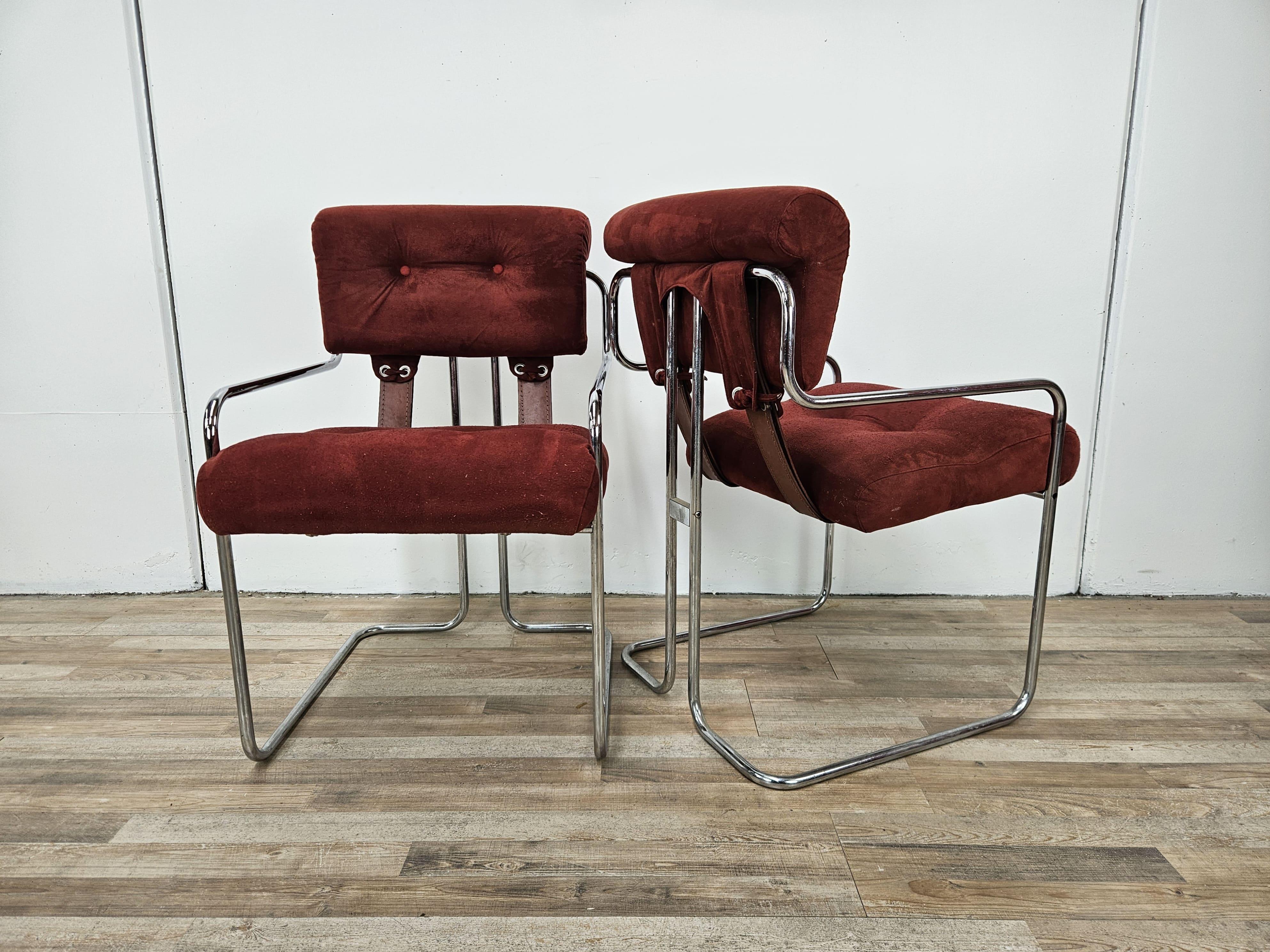 Late 20th Century Set of six Tucroma dining chairs by Guido Faleschini for the 4 Mariani, 1970