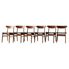 Set of six Danish teak chairs