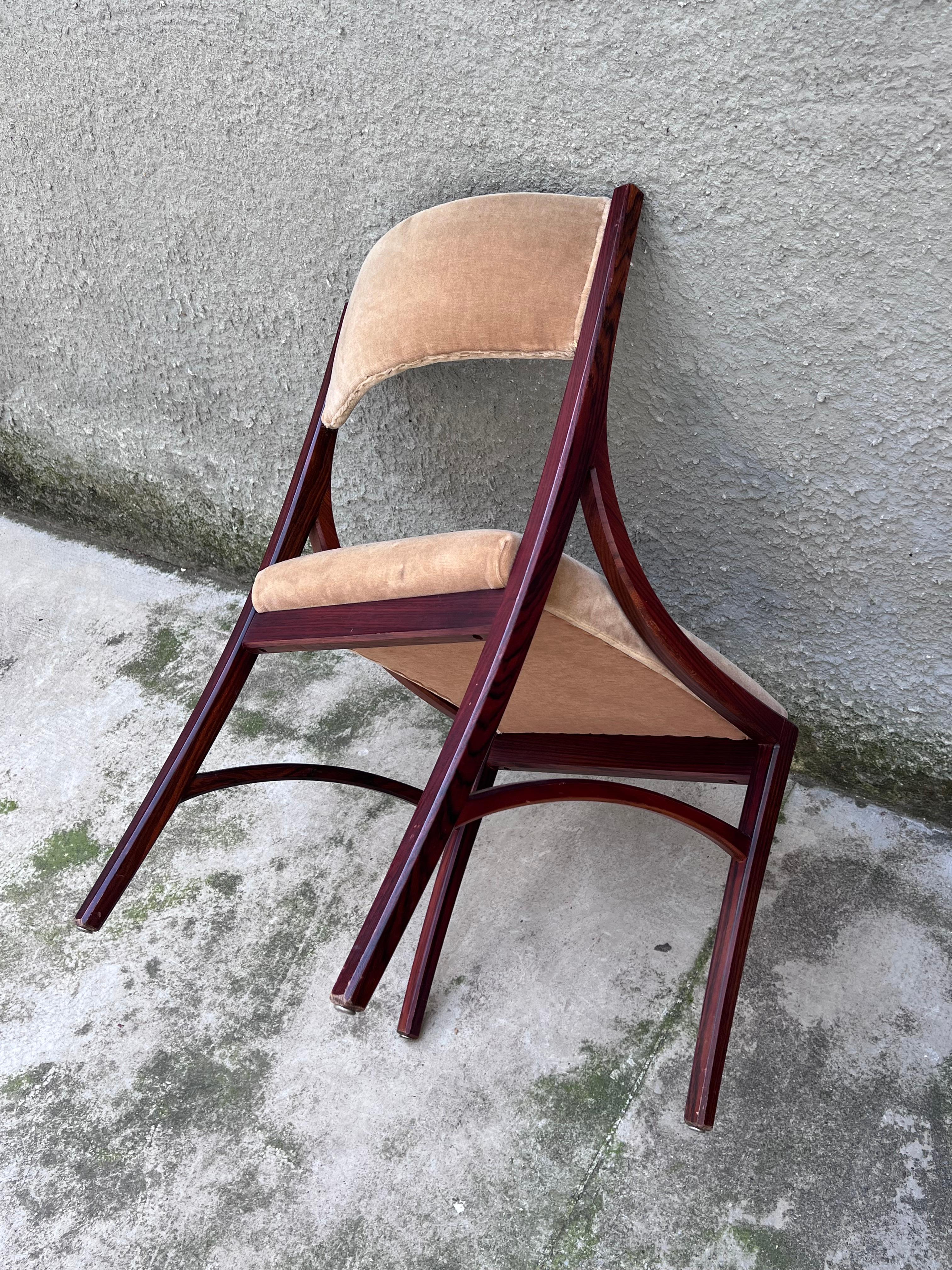 Set of Six Mahogany Chairs Mod.110 by Ico Parisi for Cassina - Italy - 1960s In Good Condition For Sale In Milano, IT