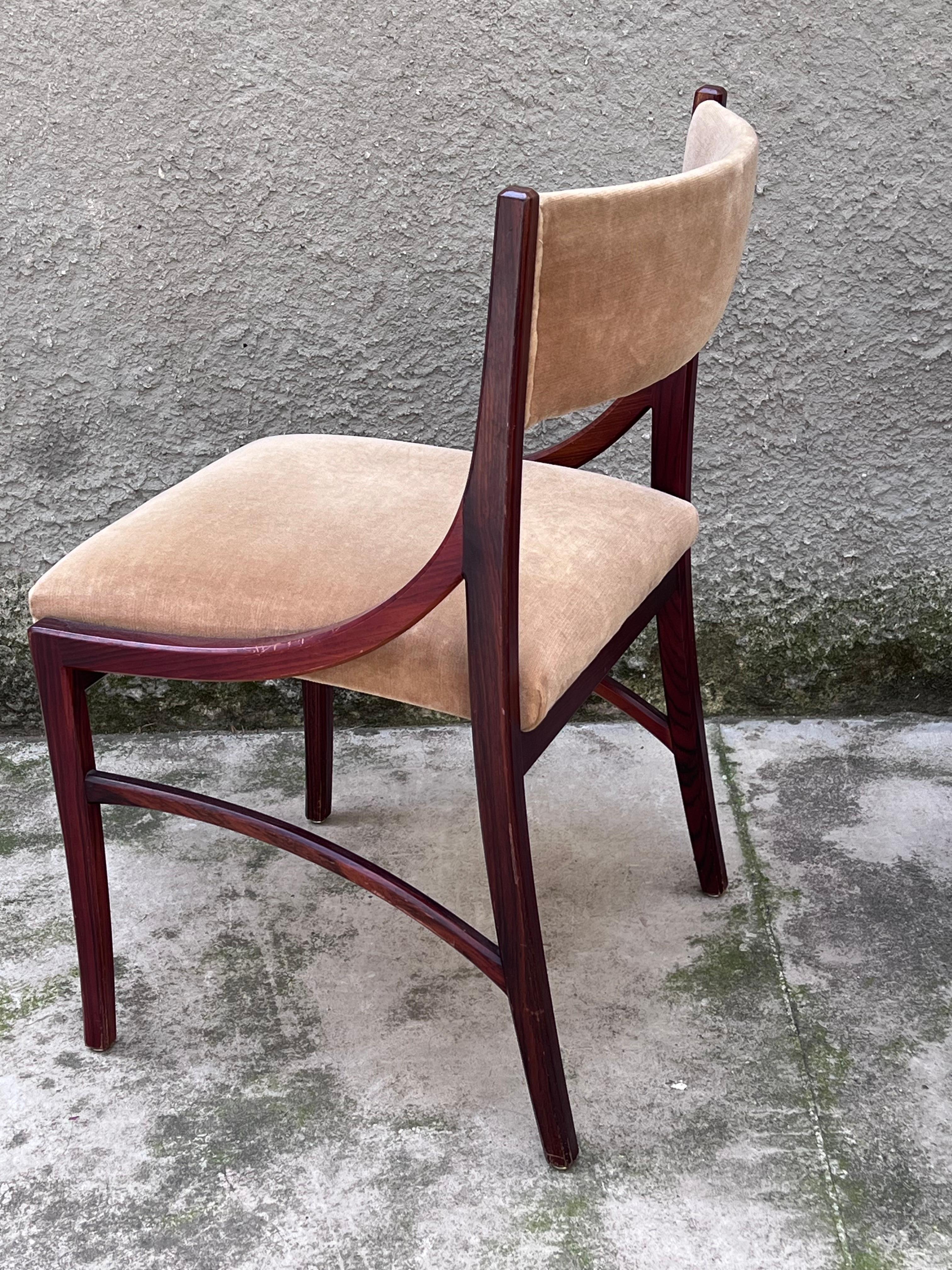 20th Century Set of Six Mahogany Chairs Mod.110 by Ico Parisi for Cassina - Italy - 1960s For Sale