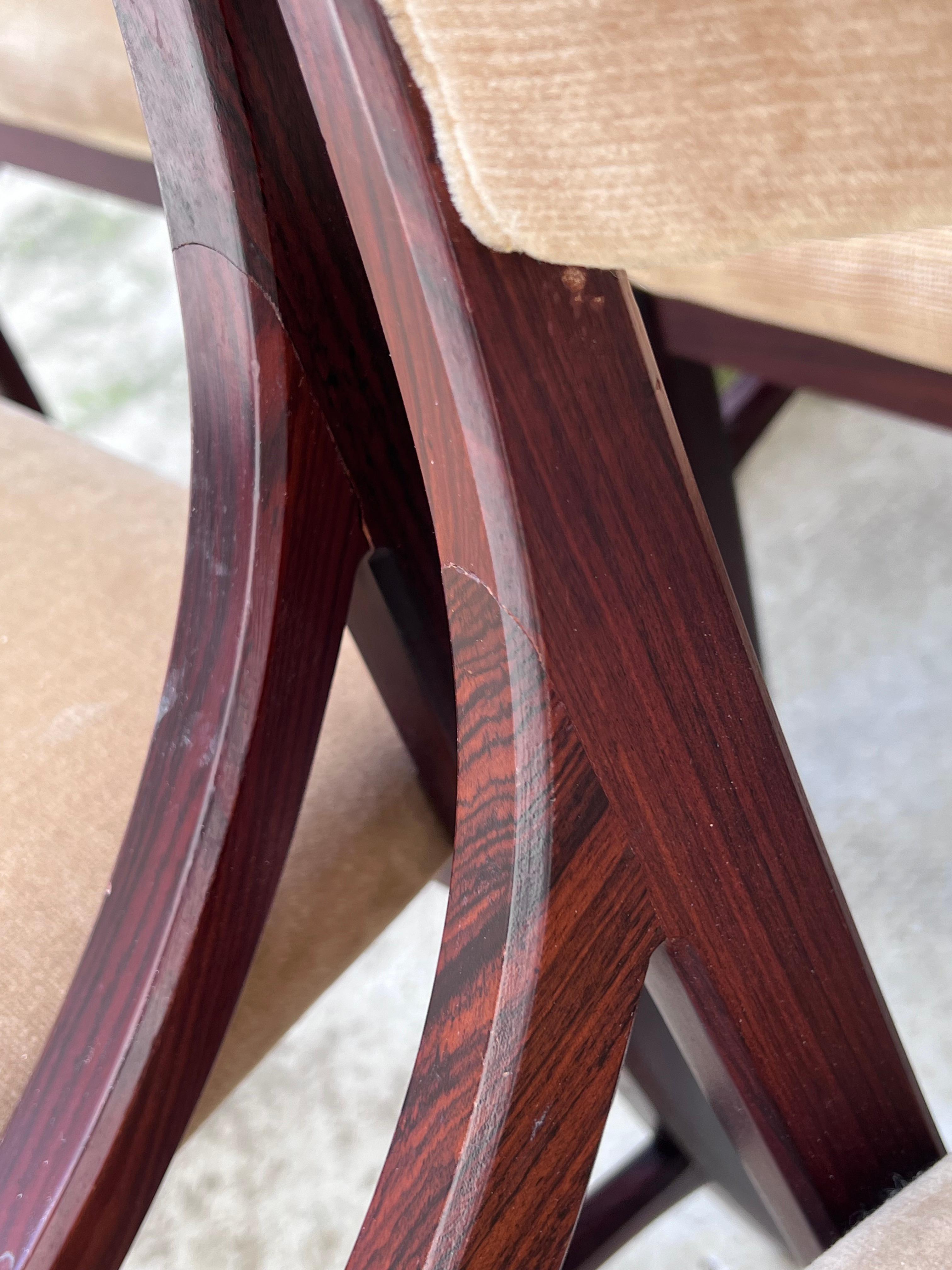 Set of Six Mahogany Chairs Mod.110 by Ico Parisi for Cassina - Italy - 1960s For Sale 1