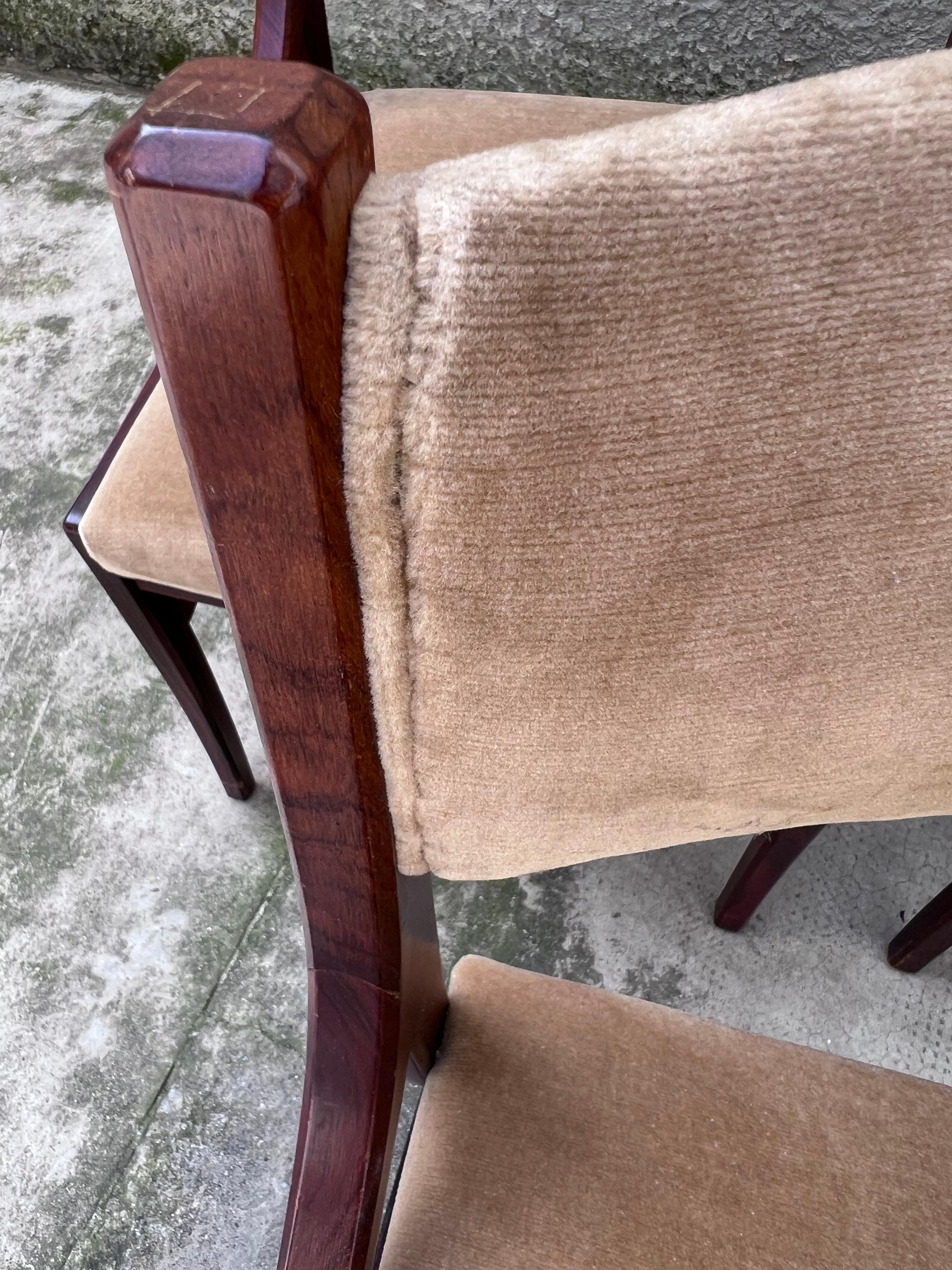 Set of Six Mahogany Chairs Mod.110 by Ico Parisi for Cassina - Italy - 1960s For Sale 2