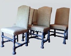 Set of six walnut "spool" chairs - Late 17th / Early 18th century