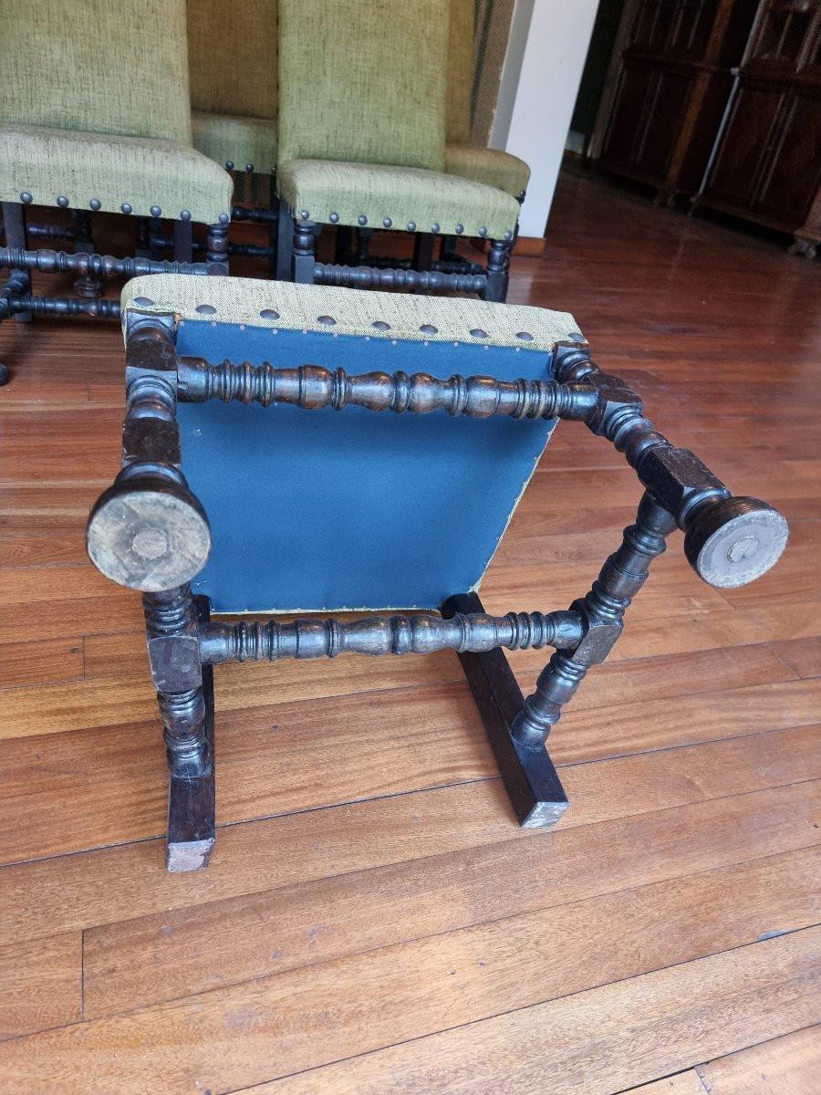 Set di sei seggiole “a rocchetto” in noce – Fine XVII / Inizio XVIII secolo In condizioni buone in vendita a Vicenza, IT