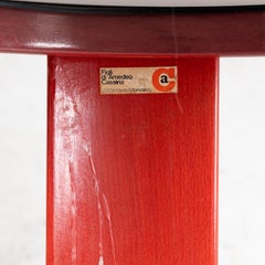 Set of 4 red 780/783 wooden side tables Gianfranco Frattini Cassina 1970