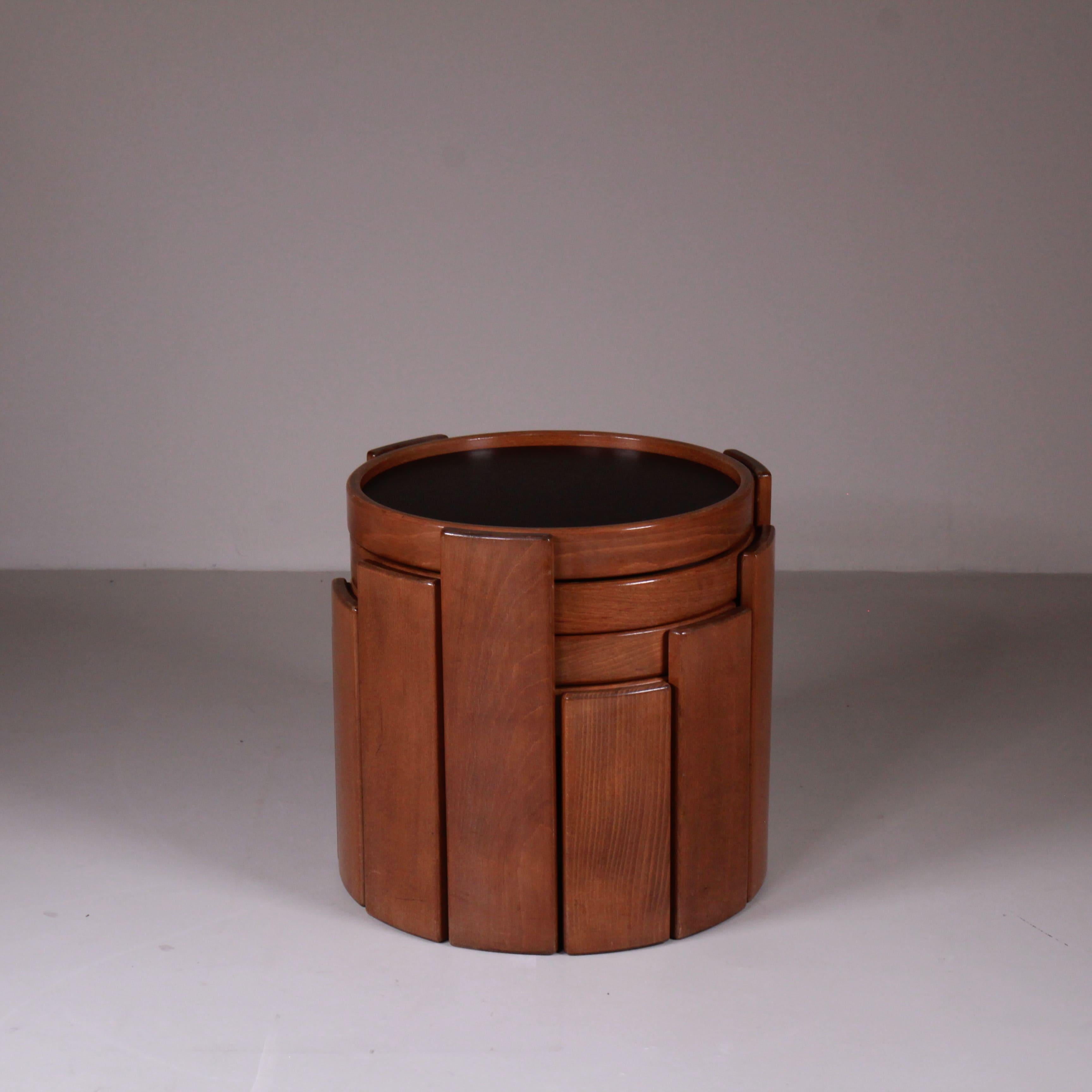 Wood Set di tavolini 780/783, Gianfranco Frattini, Cassina