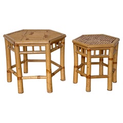Set de tables d'appoint en bambou exotique - Natural Elegance