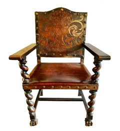Set Dining Chairs Barley Twist Renaissance Revival Throne, Turn of the Century