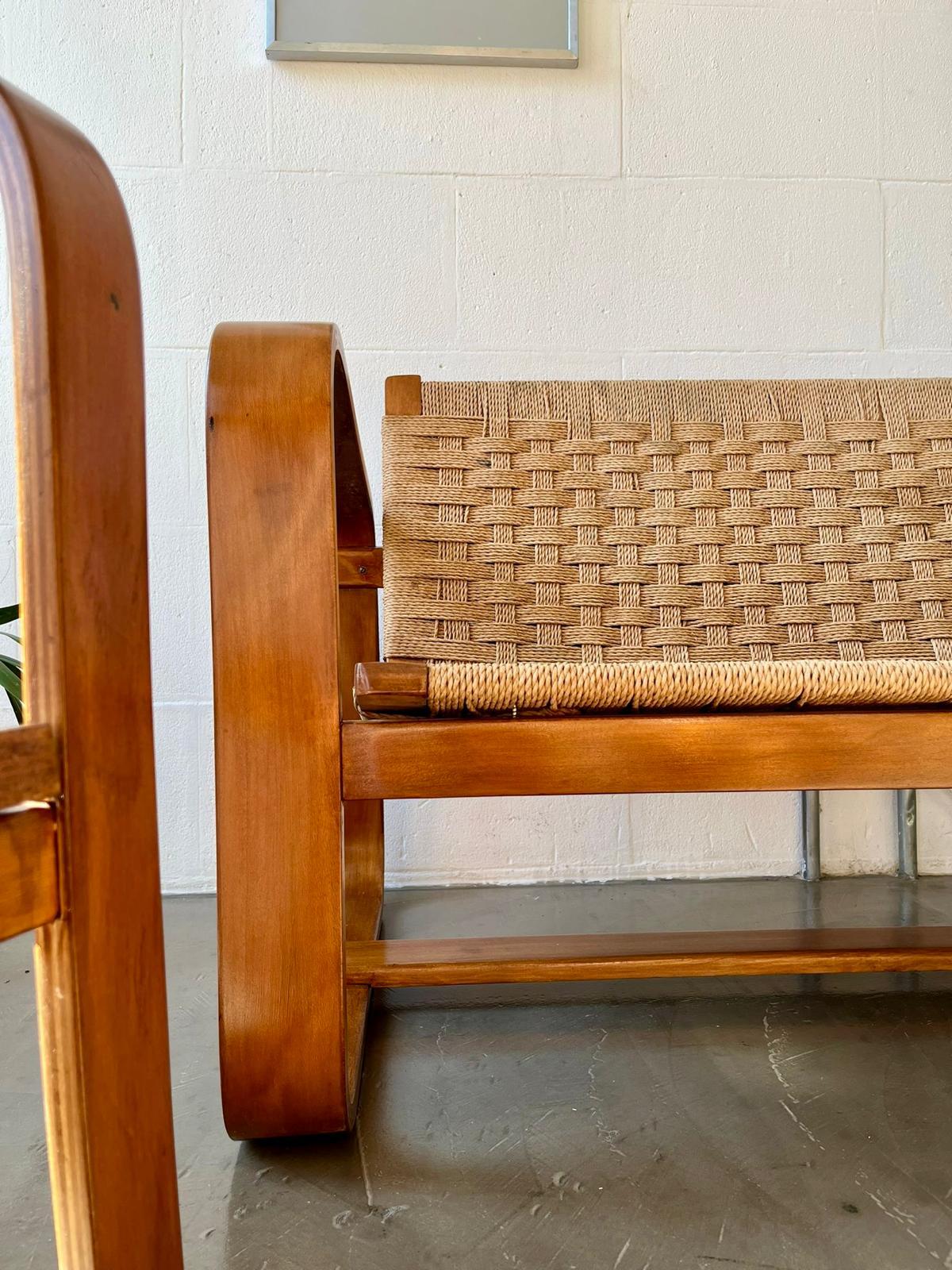 Paglia Set divano, poltrona e tavolo, G. Pagano Pogatschnig & G. Maggioni, 1941, Italia in vendita