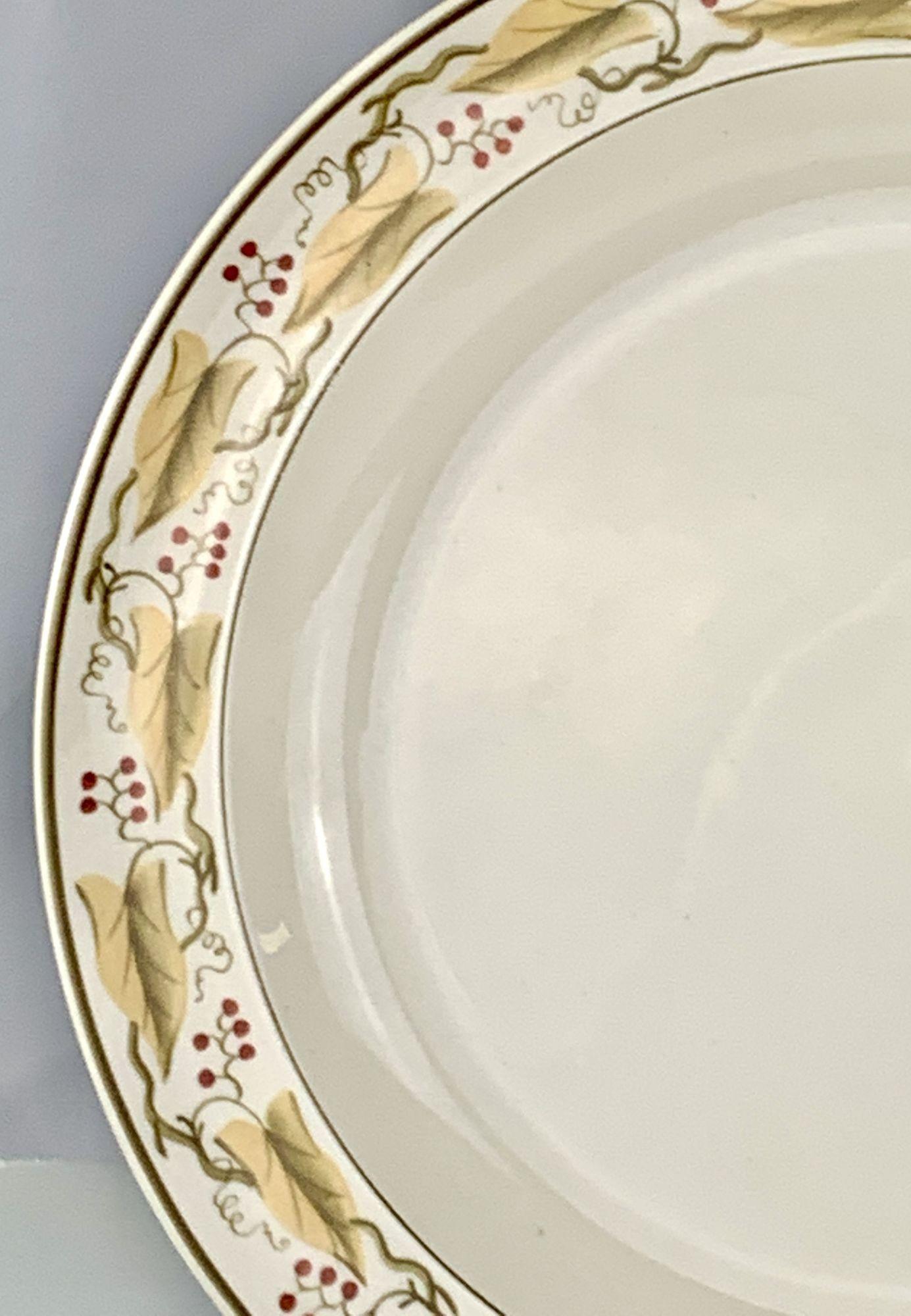 Neoclassical Set Dozen Wedgwood Creamware Dinner Dishes Made England 1904