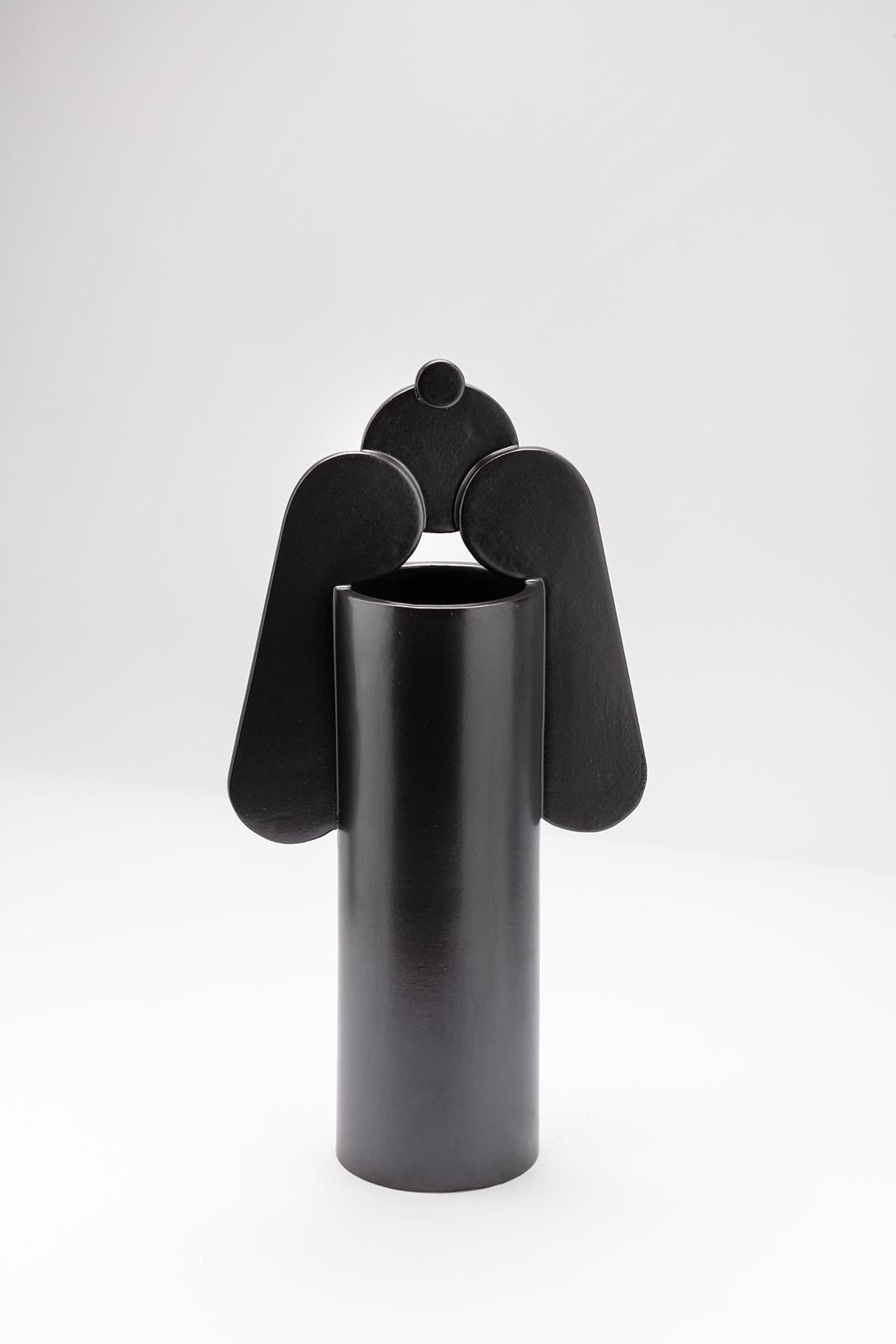 Set Duo Contemporary Ceramic Cuorecarpenito Black&White Me°°Te Collection For Sale 10