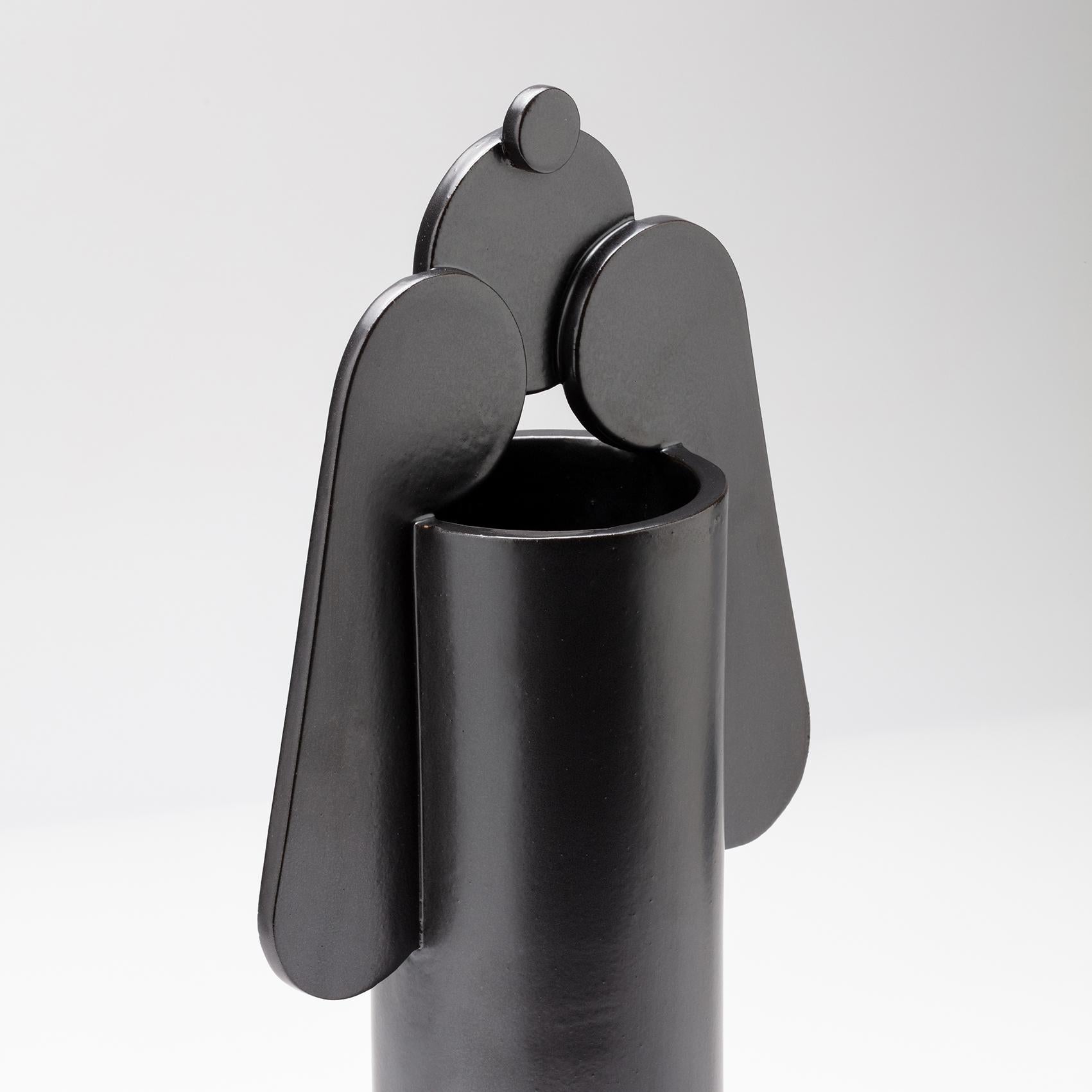 Set Duo Contemporary Ceramic Cuorecarpenito Black&White Me°°Te Collection For Sale 12