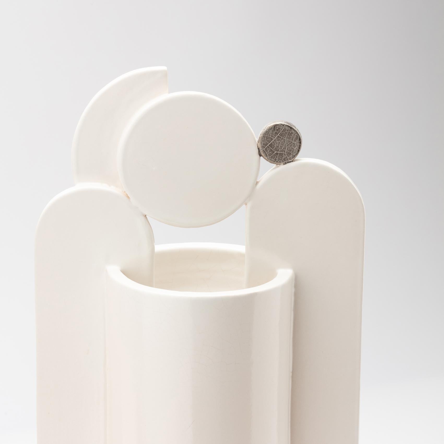 Set Duo Contemporary Ceramic Cuorecarpenito Black&White Me°°Te Collection For Sale 14