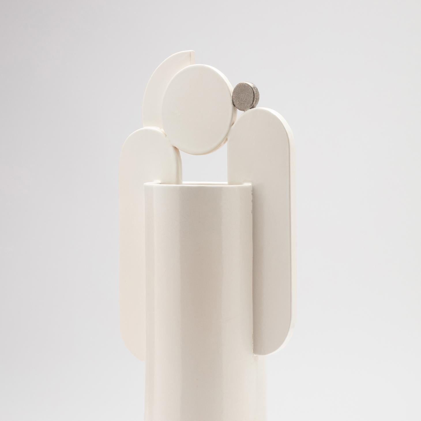 Set Duo Contemporary Ceramic Cuorecarpenito Black&White Me°°Te Collection For Sale 2