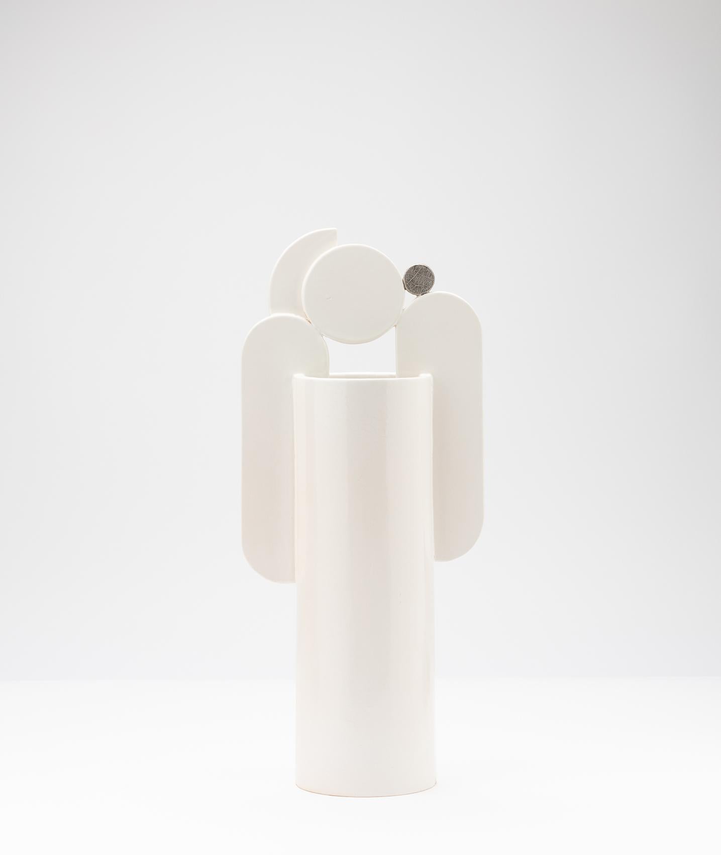 Set Duo Contemporary Ceramic Cuorecarpenito Black&White Me°°Te Collection For Sale 3
