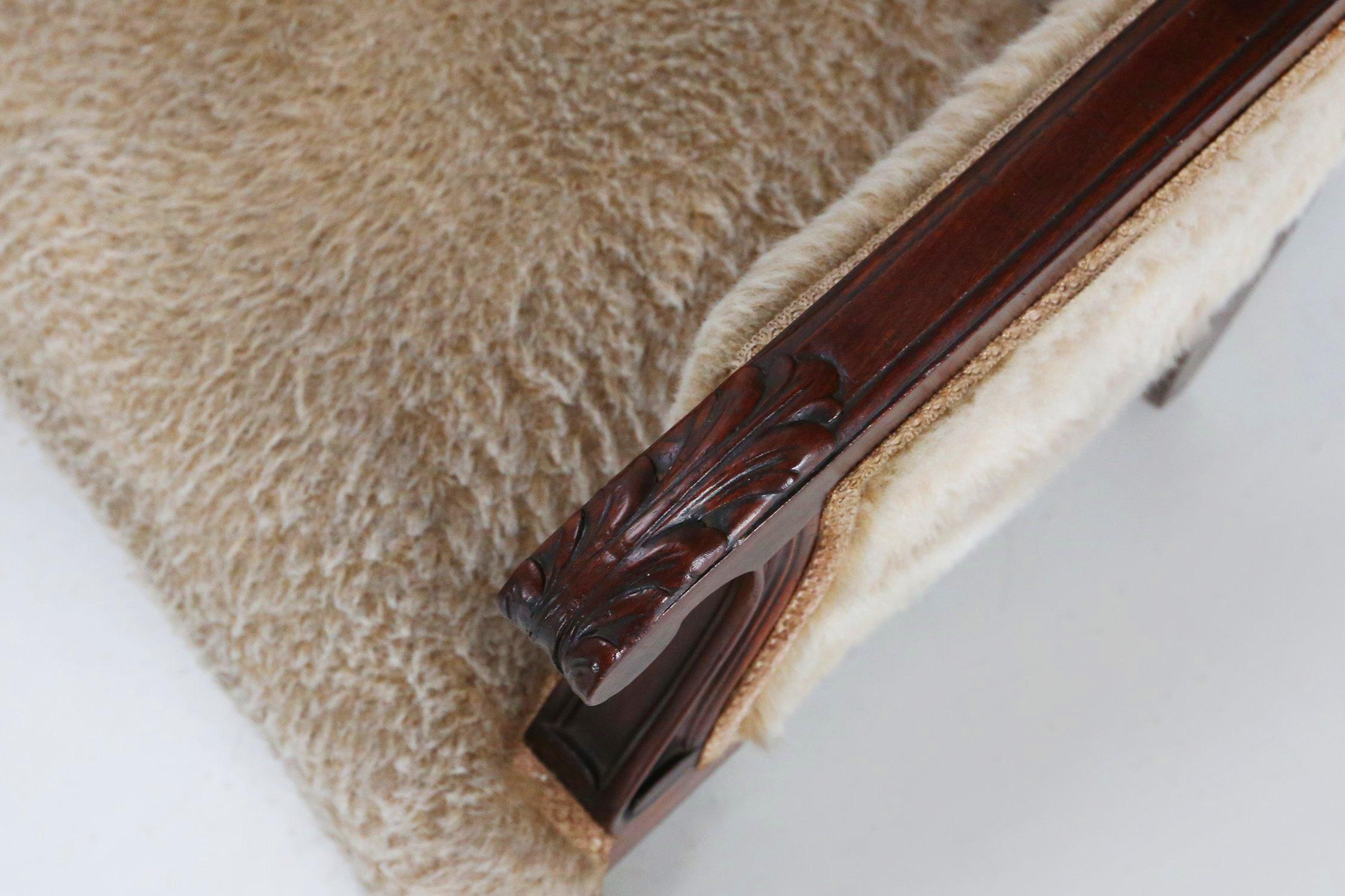 Set early Empire solid mahogany wood and sheepskin armchairs, France 1820s For Sale 1