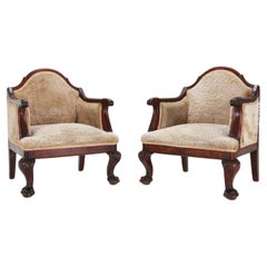 Ensemble de fauteuils Empire en bois d'acajou massif et peau de mouton, France, années 1820