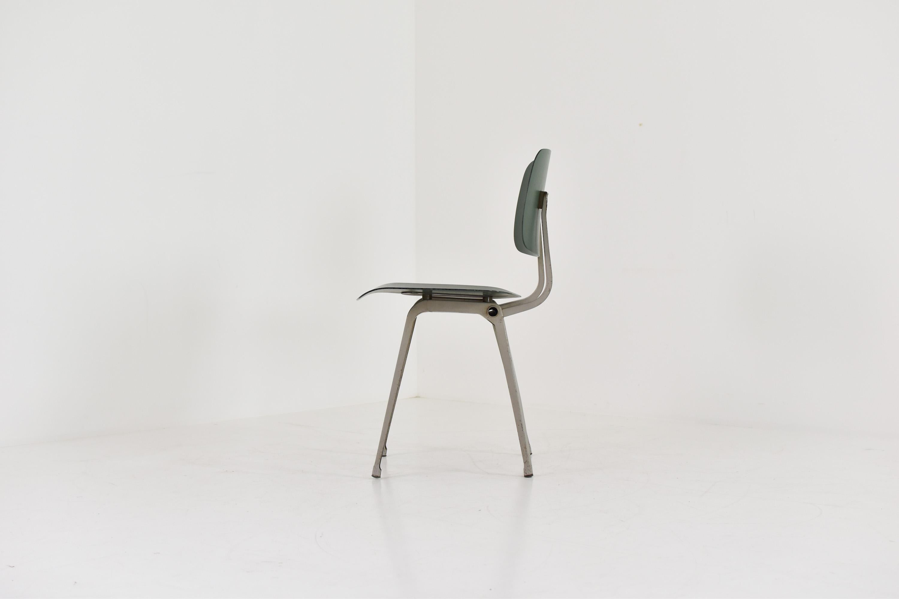 Metal Set early ‘Revolt’ chairs by Friso Kramer for Ahrend de Cirkel, 1958