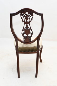 Set Edwardian Dining Chairs Mahogany Inlay 1900