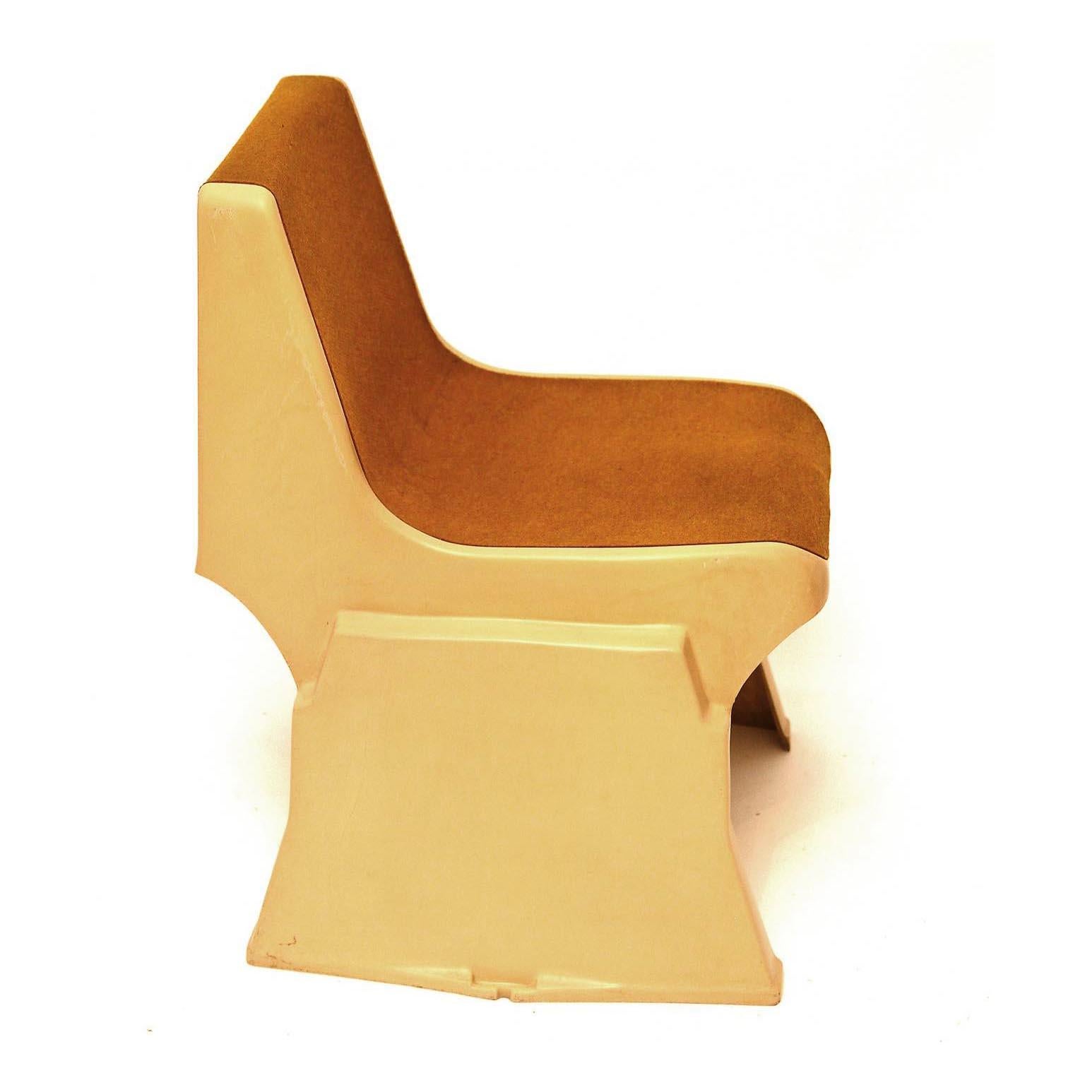 Late 20th Century Set Eight Brutalist Fiberglass Stacking Chairs, Günther Domenig, Austria, 1970s For Sale