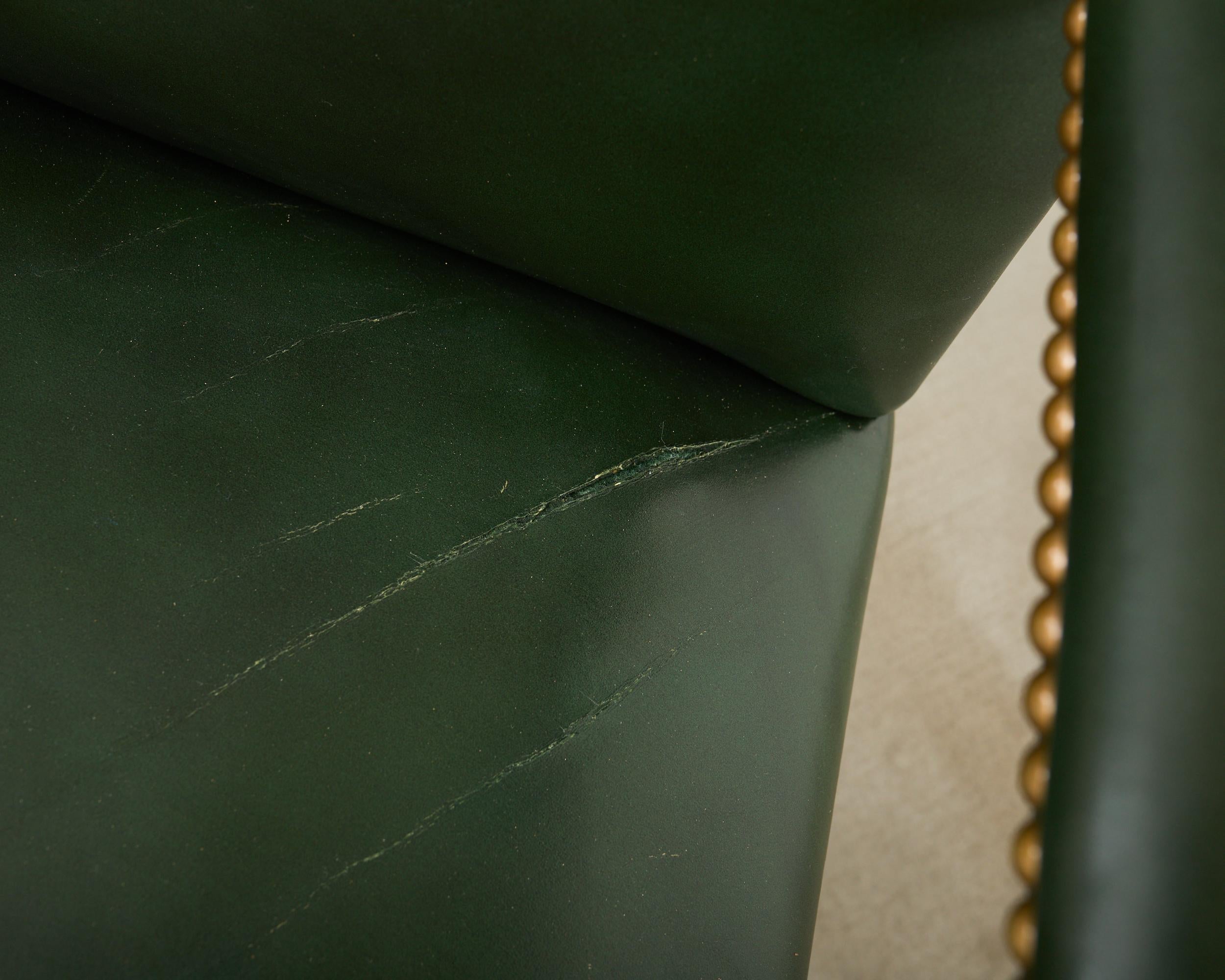 Set Eight Gainsborough Leather Mahogany Library Chairs For Sale 7