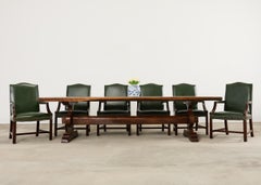 Set Eight Gainsborough Leather Mahogany Library Chairs