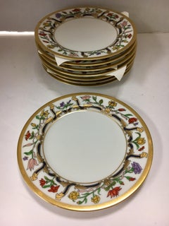 Set of Eight Christian Dior Fine Porcelain China Renaissance Bread Plates
