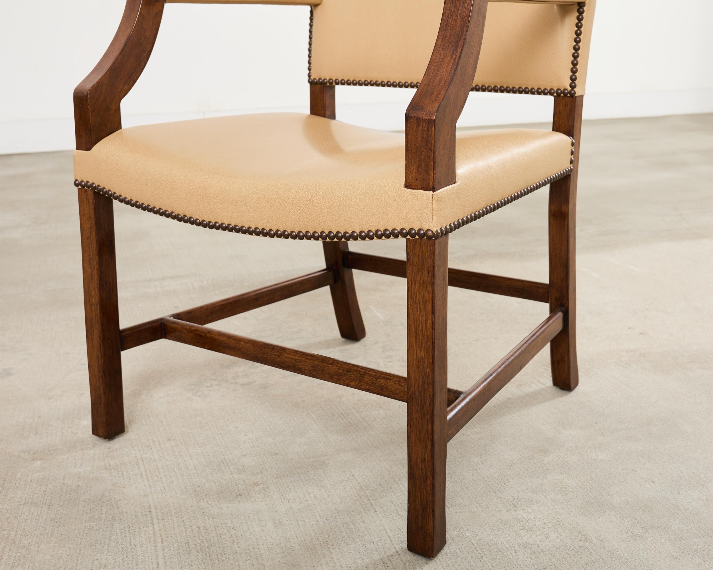 Set Eight Rose Tarlow Walnut Leather Glenna Dining Chairs For Sale 3