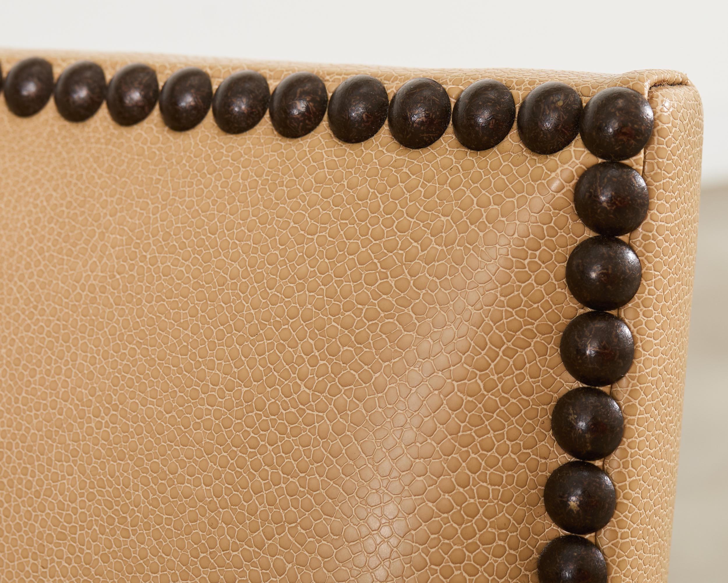 Set Eight Rose Tarlow Walnut Leather Glenna Dining Chairs For Sale 5