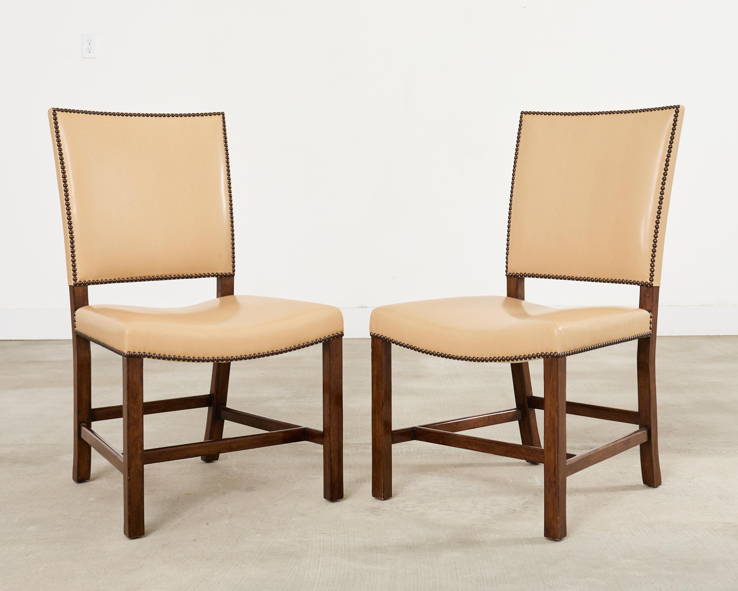 Set Eight Rose Tarlow Walnut Leather Glenna Dining Chairs For Sale 10