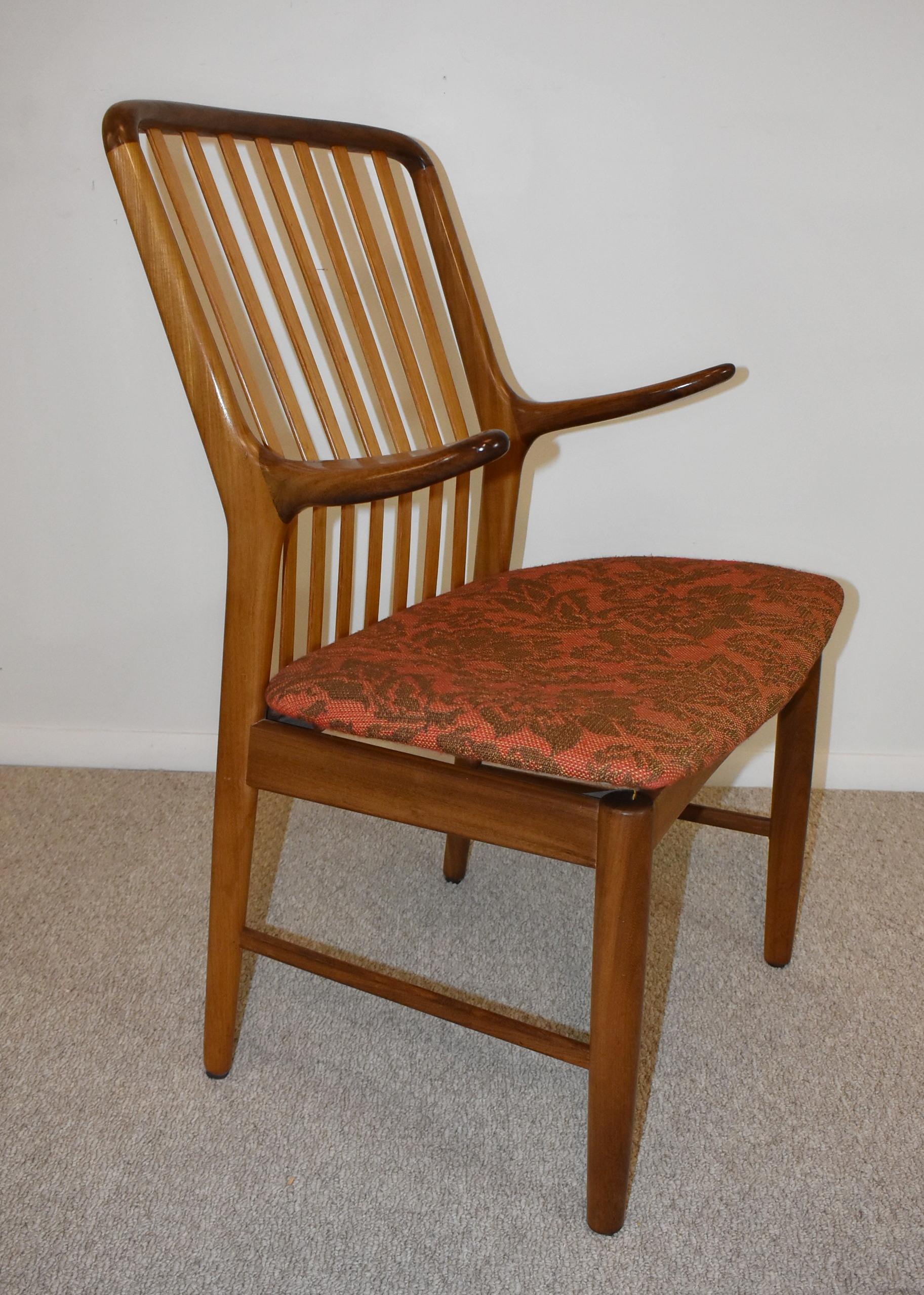 Set Eight Teak Danish Dining Chairs Svend Madsen for Moreddi In Good Condition For Sale In Toledo, OH