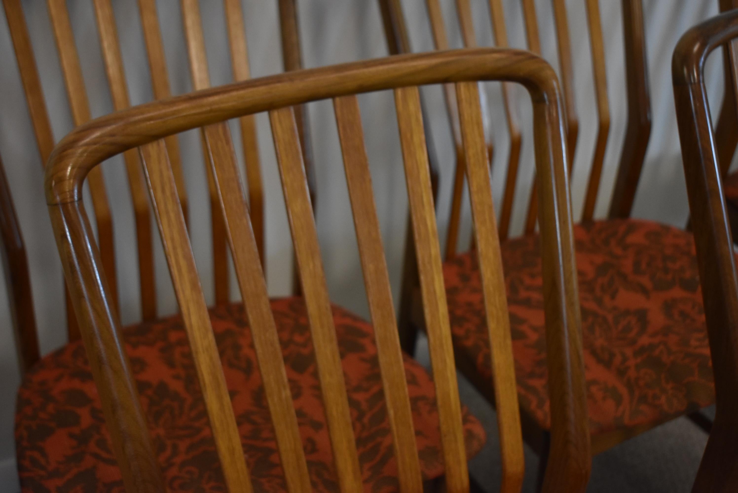 Set Eight Teak Danish Dining Chairs Svend Madsen for Moreddi For Sale 2