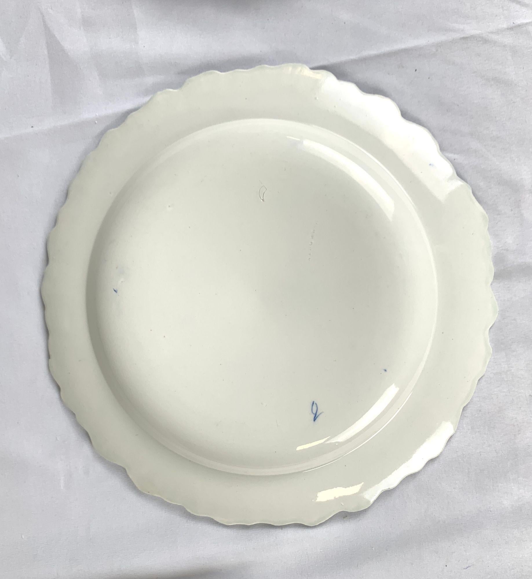 Earthenware Set Eight Wedgwood Dinner Plates Mared Pattern Made England Circa 1840 For Sale