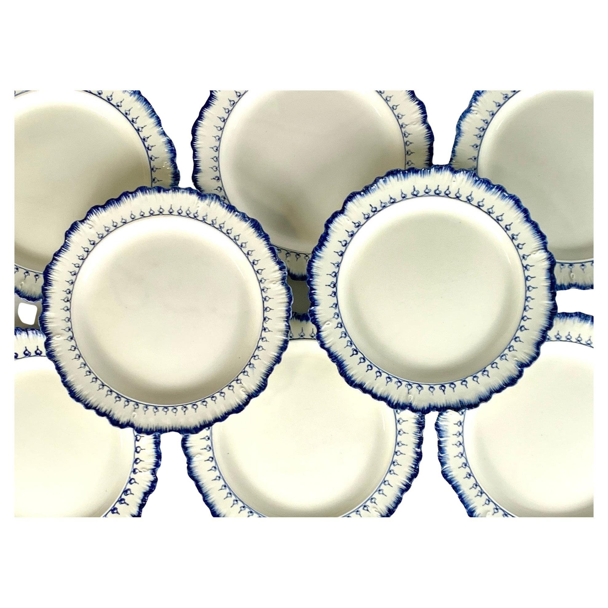 Set Eight Wedgwood Dinner Plates Mared Pattern Made England Circa 1840